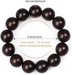 Red Sandalwood Meditation Bracelet – Handcrafted, 18mm * 13