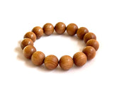 White Sandalwood Bead Bracelet – Handcrafted, 15mm * 15