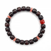 Red Sandalwood & Nan Hong Agate Bracelet – Prosperity Mala, 8mm x 9mm * 21
