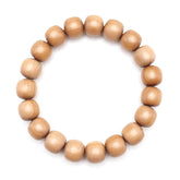 White Sandalwood Bead Bracelet – Handcrafted, 10mm x 11mm * 19