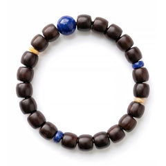Red Sandalwood & Lapis Lazuli Bracelet – Spiritual Mala, 8mm x 9mm * 21