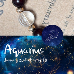 Red Sandalwood & Zodiac Series – Aquarius 7mm x 16