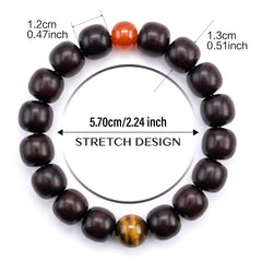 Red Sandalwood & Nan Hong Agate & Yellow Tiger Eye – Prosperity & Blessings 12mm * 13mm x 16