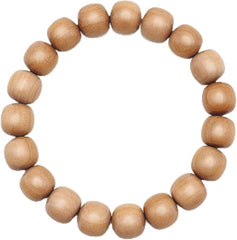 White Sandalwood Bead Bracelet – Handcrafted, 10mm x 11mm * 19