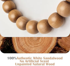 White Sandalwood Bead Bracelet – Handcrafted, 10mm x 11mm * 19