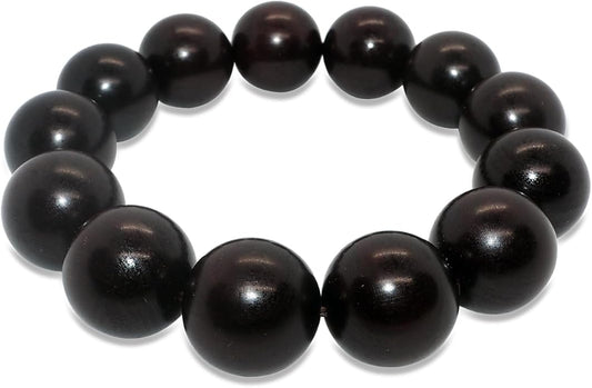 Red Sandalwood Meditation Bracelet – Handcrafted, 18mm