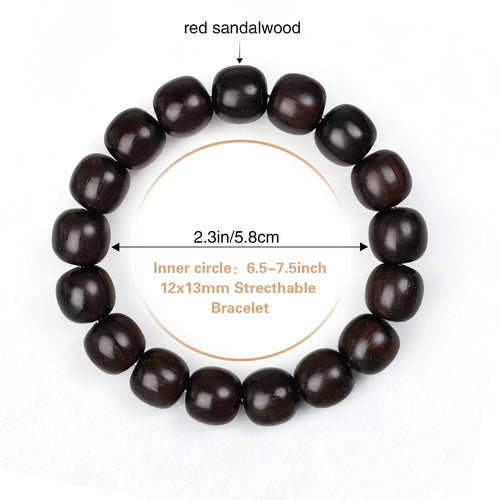 Sandalwood & Mala Bead Bracelet – Handcrafted - 12mm x 13mm