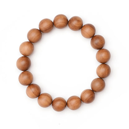 White Sandalwood Bead Bracelet – Handcrafted, 12mm