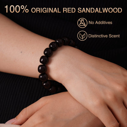 Sandalwood & Mala Bead Bracelet – Handcrafted, 12mm x 13mm
