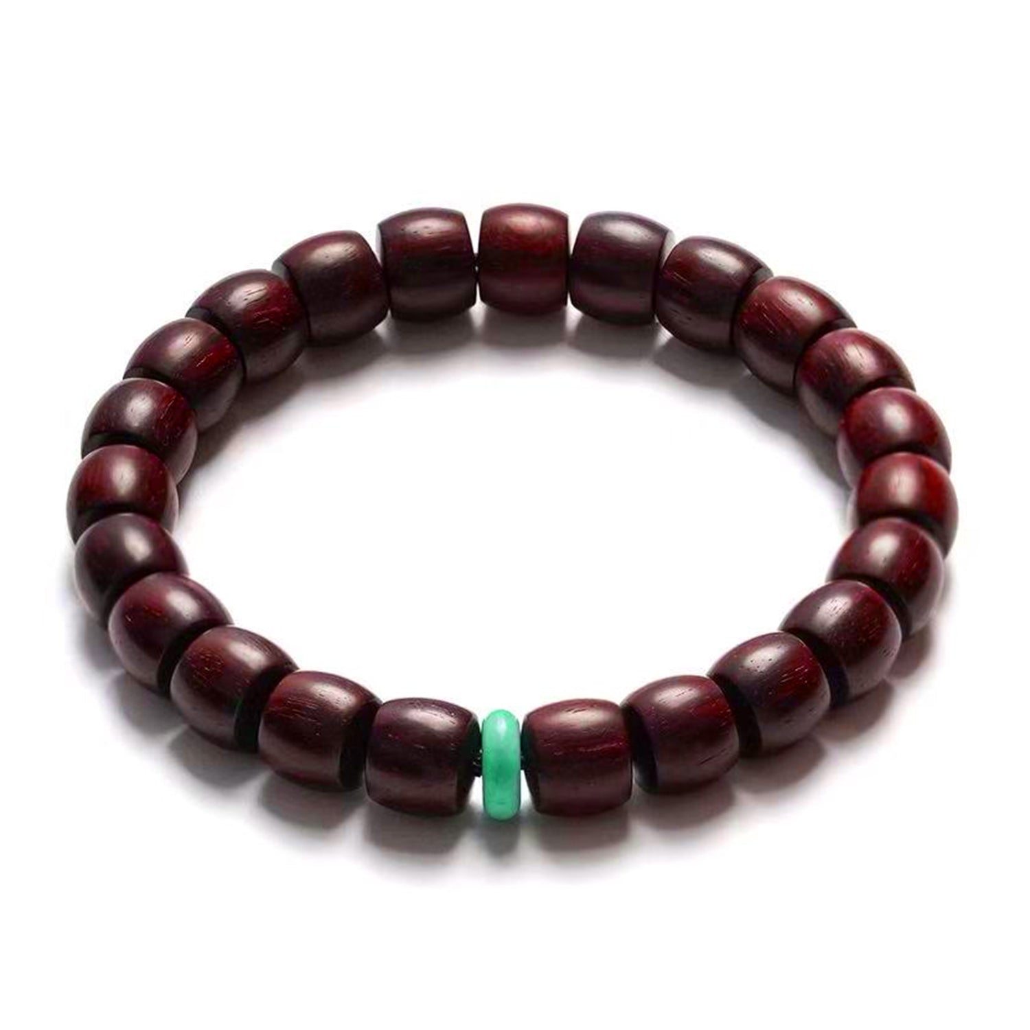 Red Sandalwood Bracelet with Turquoise – Handcrafted, 8mm x 9mm * 23