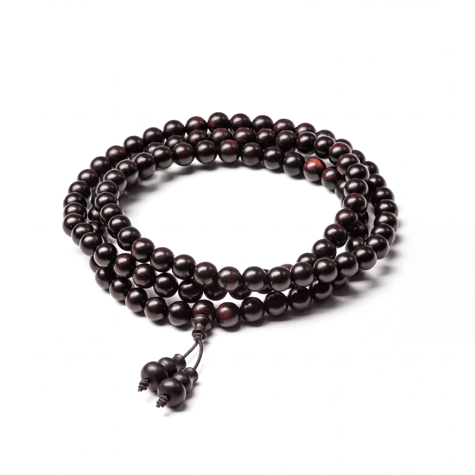 Red Sandalwood Bead Bracelet – Handcrafted，7mm x 108