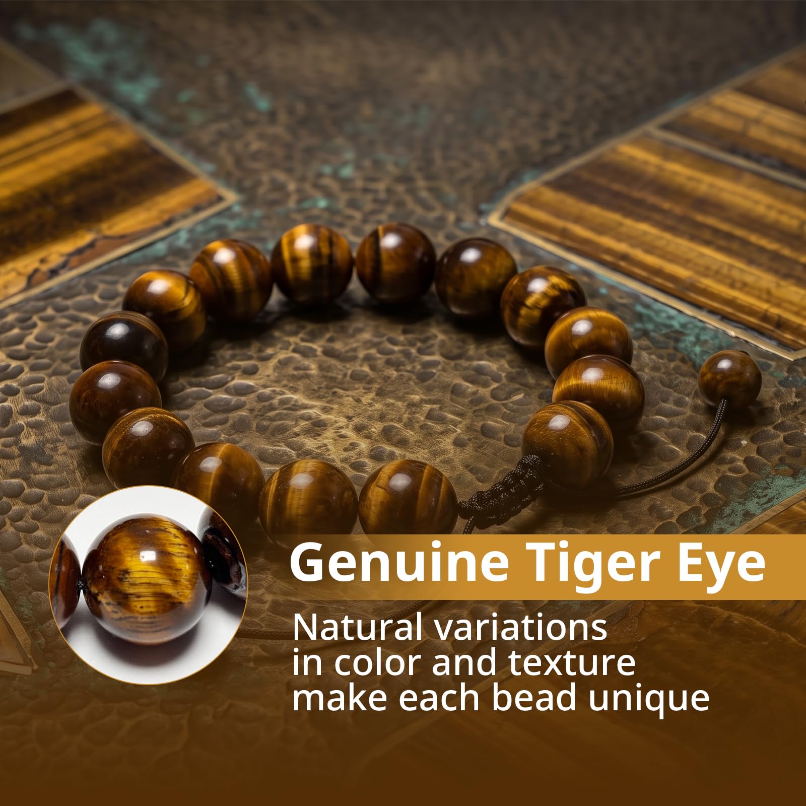 Tigers Eye Bracelet for Men 10mm x 17