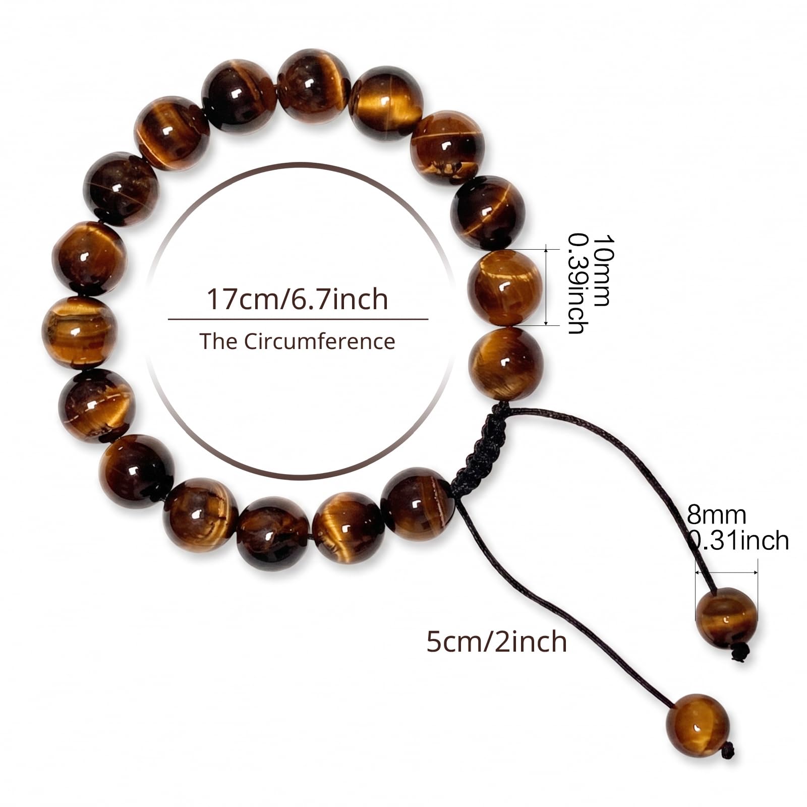 Tigers Eye Bracelet for Men 10mm x 17