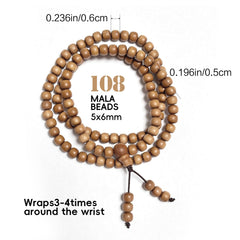 White Sandalwood Bracelet – Handcrafted, 5mm x 6mm * 108