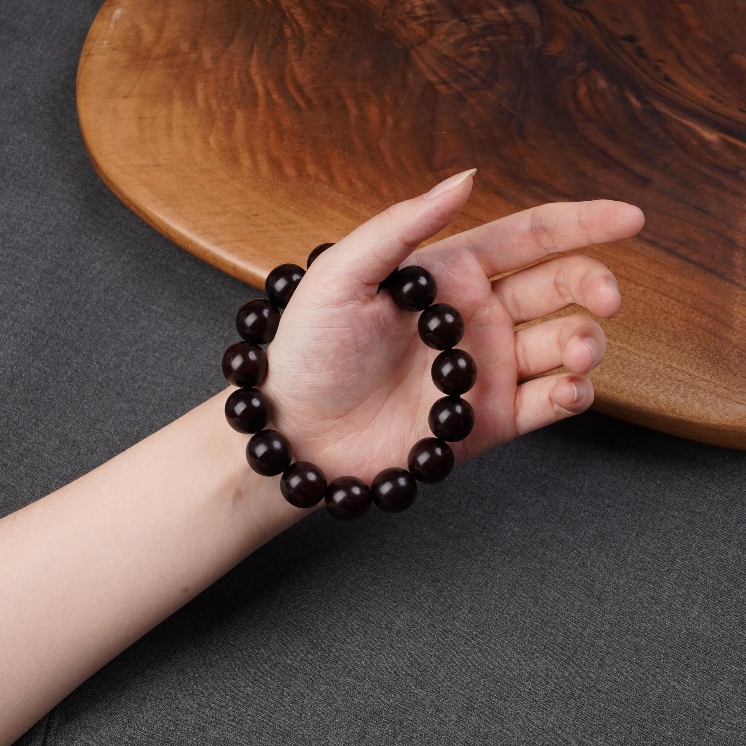 Red Sandalwood Meditation Bracelet – Handcrafted, 15mm * 15